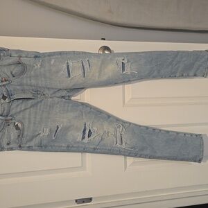 American Eagle Outfitters Light Blue Distressed Skinny Jeans 34x32